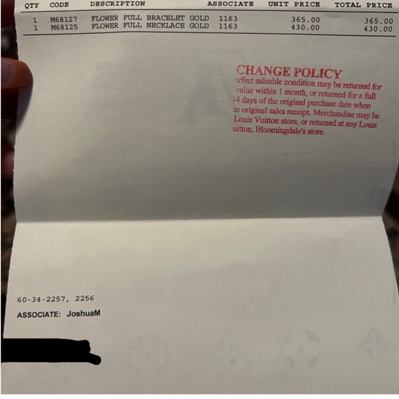 Louis Vuitton Flower Necklace - Gold - Picture 2 of 4